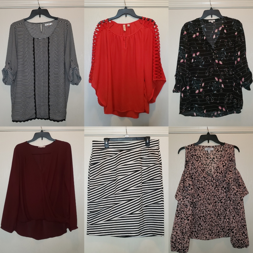 XL Womans Dress Shirt Blouses & Skirt